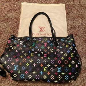 Large canvas multicolor purse